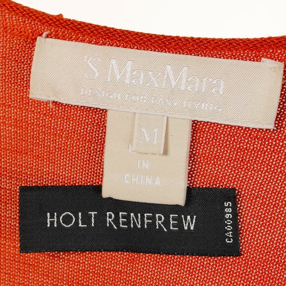 'S Max Mara Burnt Orange Short Dolman Sleeve Silk V-neck Knit Top - Picture 7 of 9